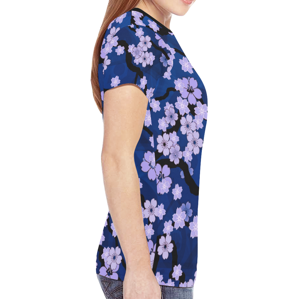Sakura Breeze New All Over Print T-shirt for Women (Model T45)