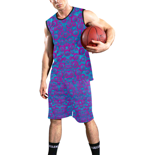 The eyes of freedom in polka dot cartoon pop art All Over Print Basketball Uniform