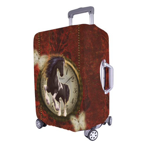 Wonderful horse on a clock Luggage Cover/Large 26"-28"