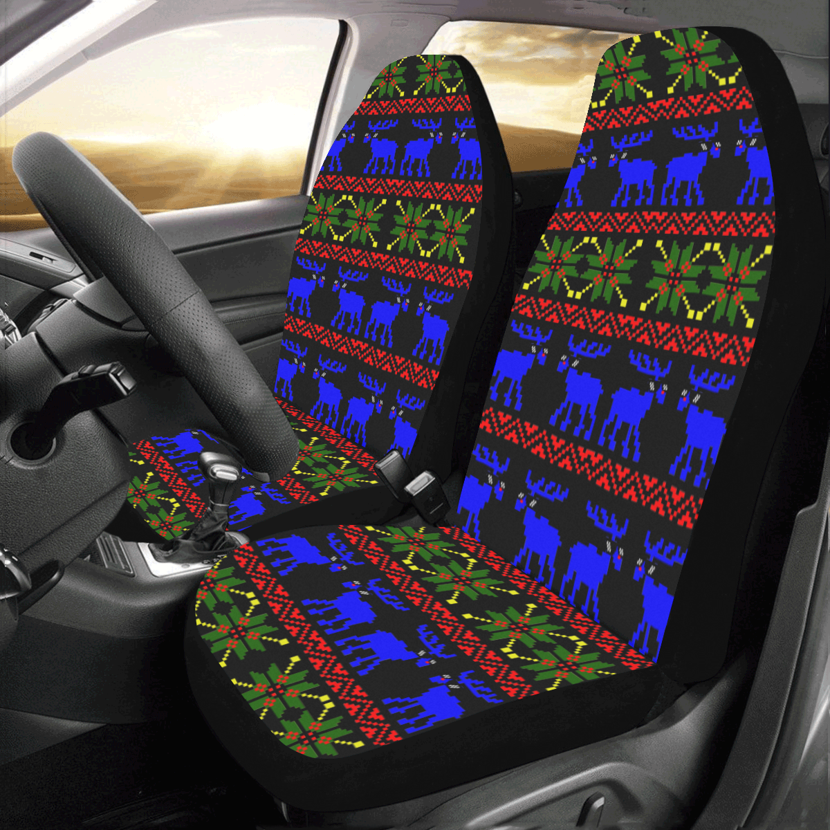 Ugly Sweater Deal With It Car Seat Covers (Set of 2)