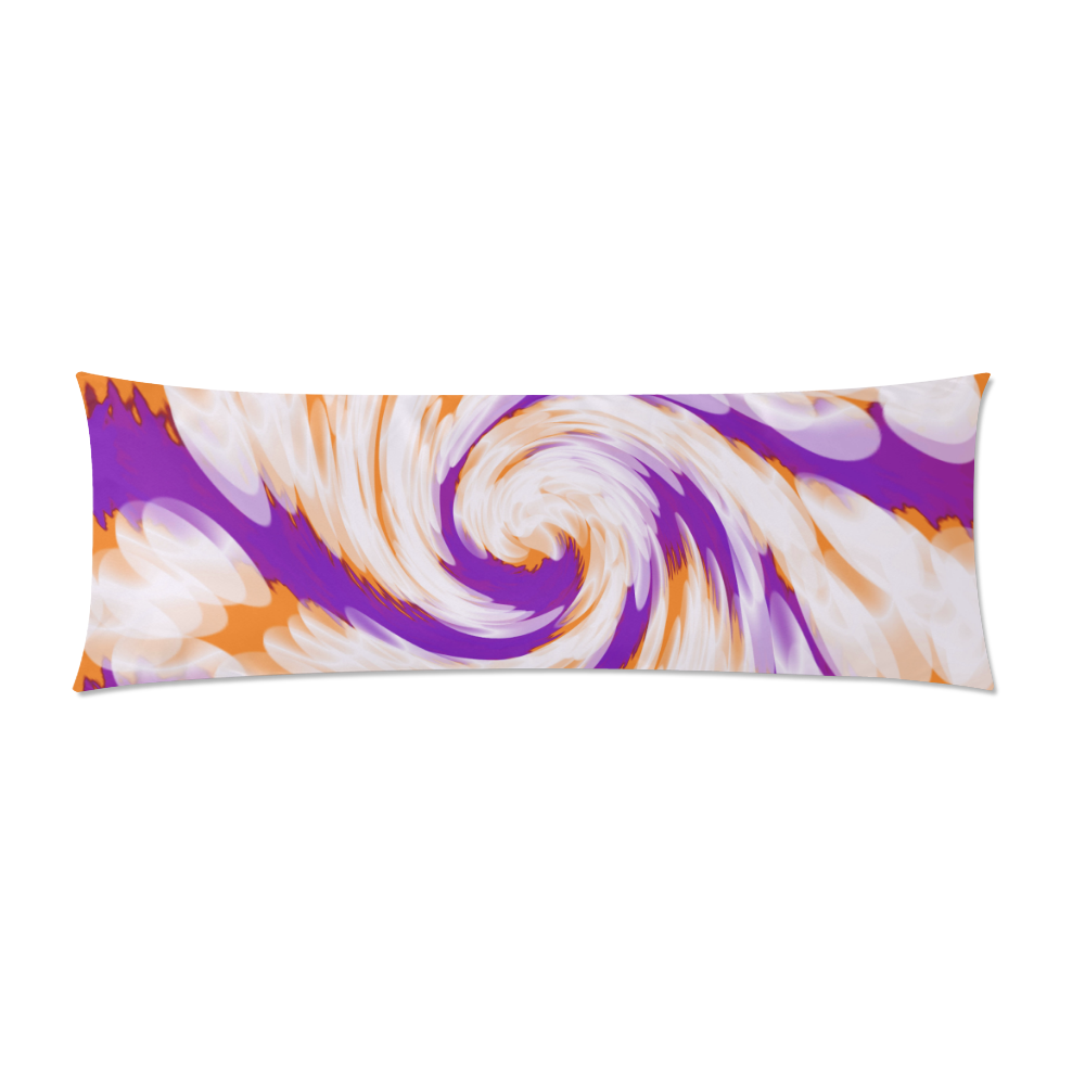 Purple Orange Tie Dye Swirl Abstract Custom Zippered Pillow Case 21"x60"(Two Sides)