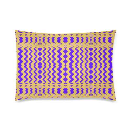 Purple Yellow Modern  Waves Lines Custom Zippered Pillow Case 20"x30" (one side)