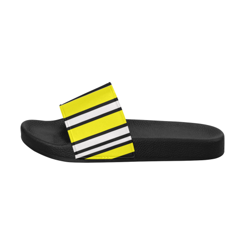 by stripes Men's Slide Sandals/Large Size (Model 057)