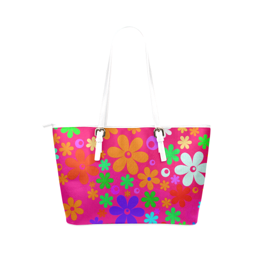 FLORAL DESIGN 37 Leather Tote Bag/Small (Model 1651)