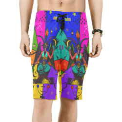 Awesome Baphomet Popart Men's All Over Print Board Shorts (Model L16)