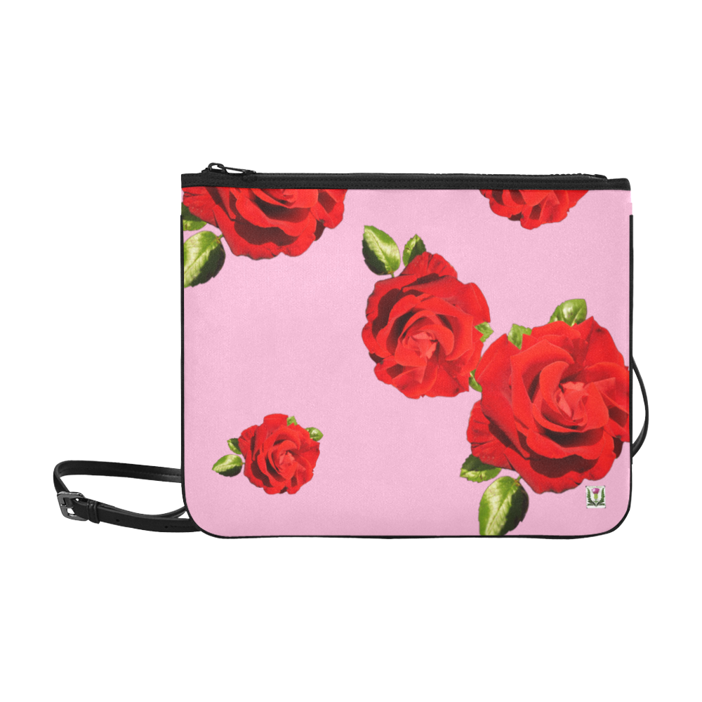 Fairlings Delight's Floral Luxury Collection- Red Rose Slim Clutch Bag 53086a10 Slim Clutch Bag (Model 1668)