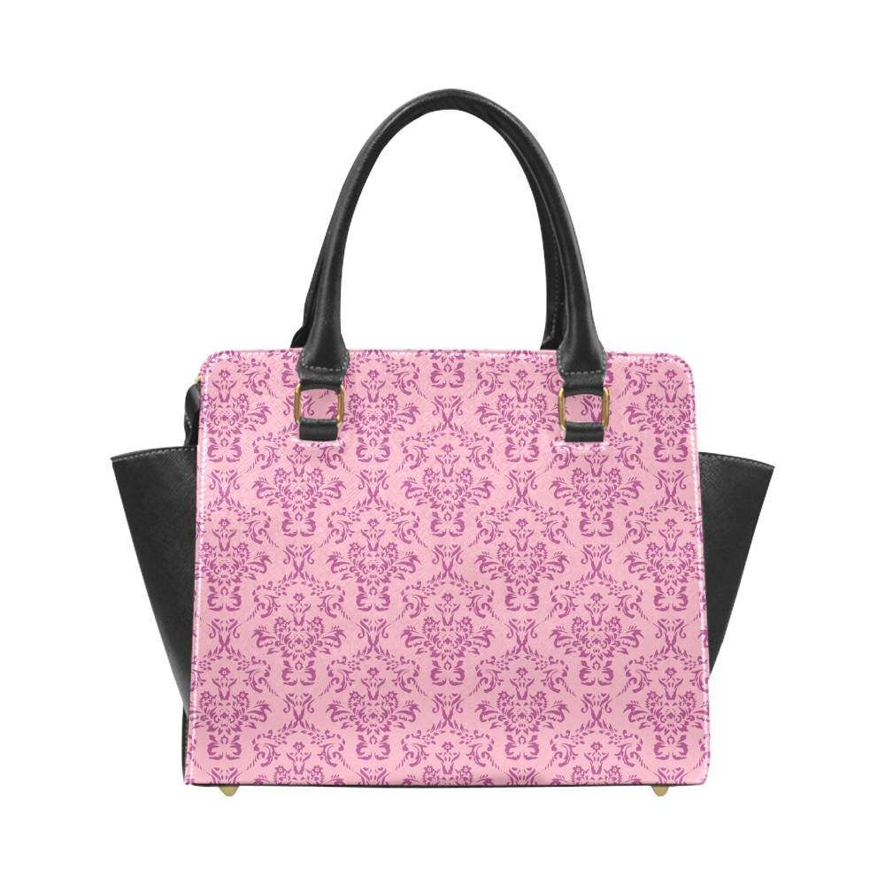 victorian pink ornamental Rivet Shoulder Handbag (Model 1645)