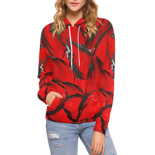 leafs_abstract TRY2 06 All Over Print Hoodie for Women (USA Size) (Model H13)
