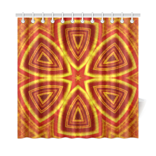 red and gold kaleidoscope Shower Curtain 72"x72"