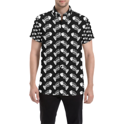 Fish Bones Pattern Men's All Over Print Short Sleeve Shirt/Large Size (Model T53)