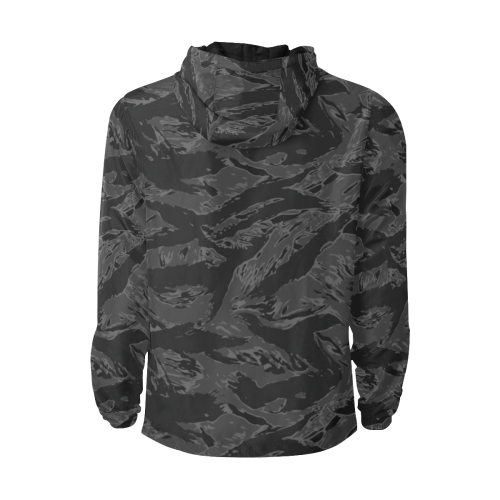 Tiger Stripe Night camouflage All Over Print Quilted Windbreaker for Men (Model H35)