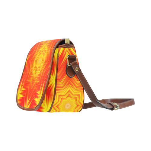 Fiery Crosshatch Saddle Bag/Small (Model 1649) Full Customization