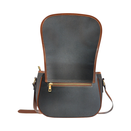 BLACK LEATHER 2 Saddle Bag/Small (Model 1649) Full Customization
