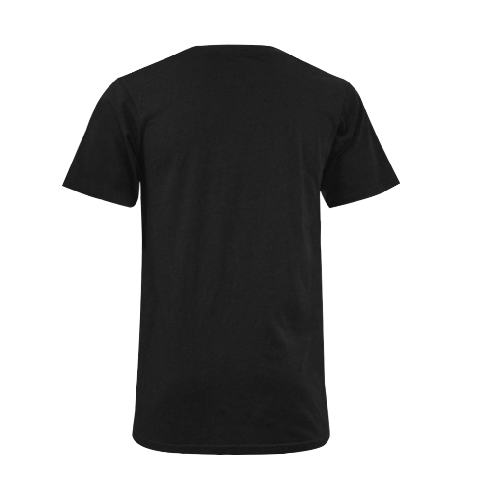 Muir Pines White on Black Men's V-Neck T-shirt (USA Size) (Model T10)