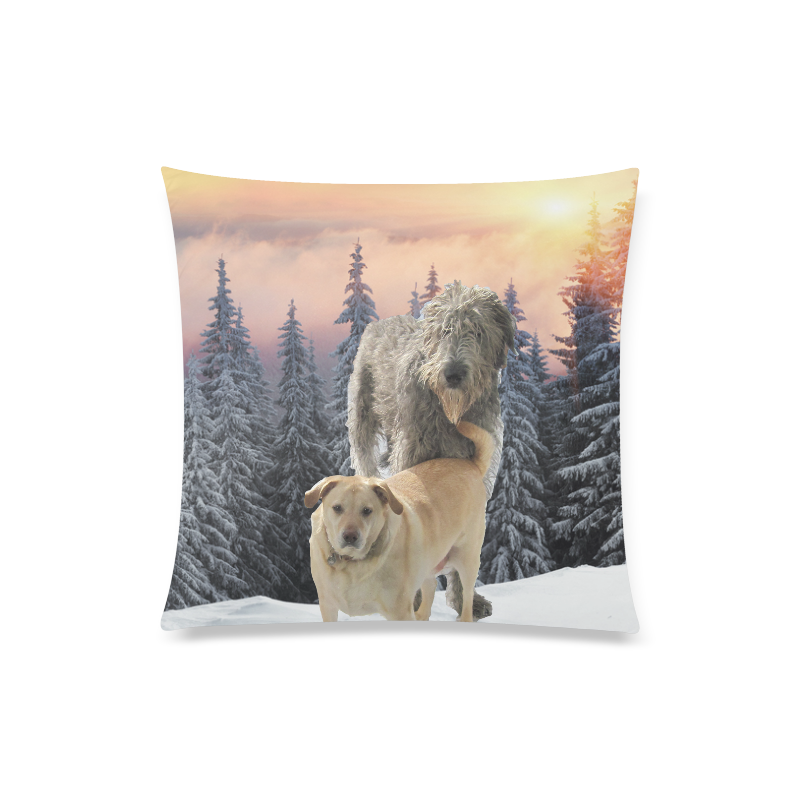 Max and Jack - Snowy Sunset  20 x 20  pillow cover Custom Zippered Pillow Case 20"x20"(Twin Sides)
