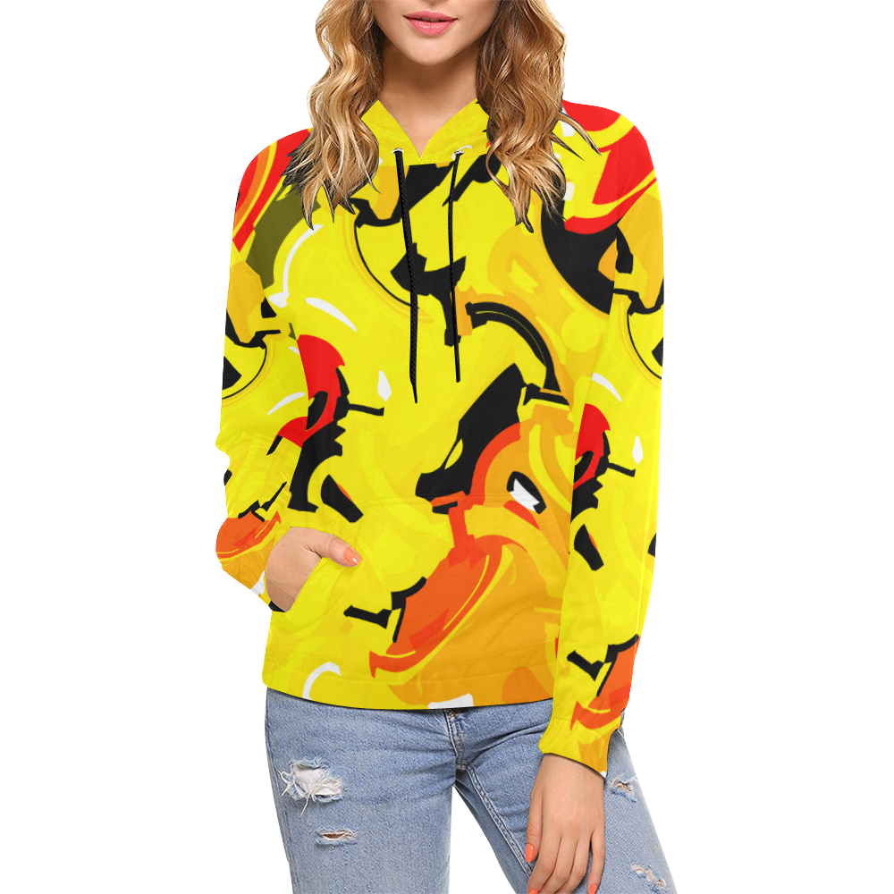 iamcrazy All Over Print Hoodie for Women (USA Size) (Model H13)