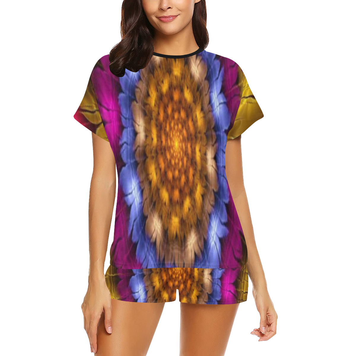 Fractal flash Women's Short Pajama Set