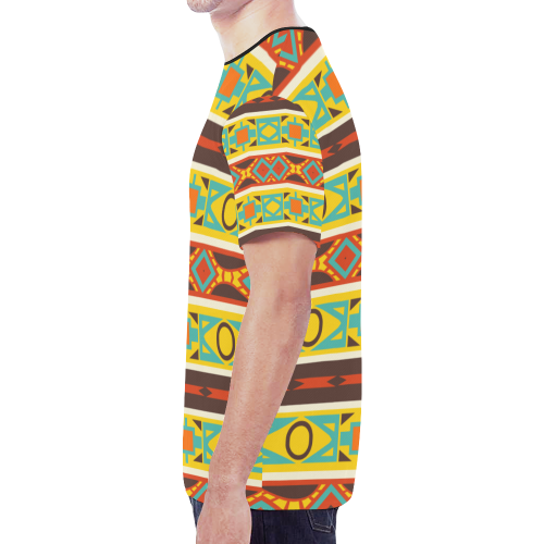 Ovals rhombus and squares New All Over Print T-shirt for Men (Model T45)