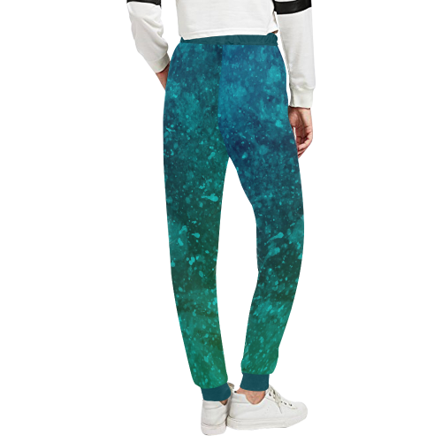 Blue and Green Abstract Unisex All Over Print Sweatpants (Model L11)