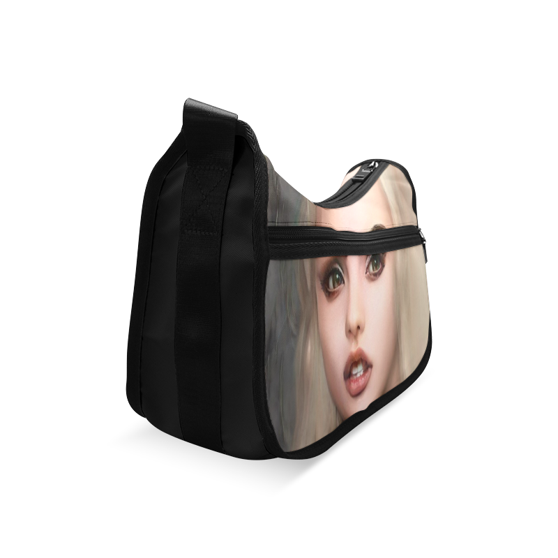 blonde girl with open mouth Crossbody Bags (Model 1616)