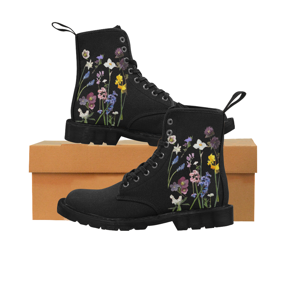 Wildflower Dream Martin Boots for Women (Black) (Model 1203H)