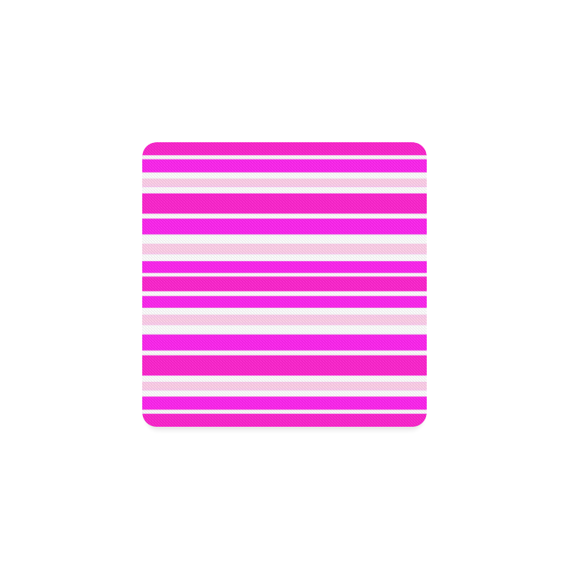 Summer Pinks Stripes Square Coaster