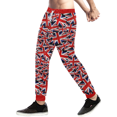 Union Jack British UK Flag - Red Men's All Over Print Sweatpants/Large Size (Model L11)