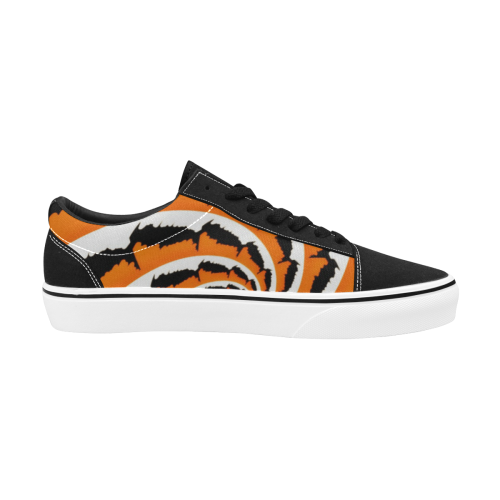 Tiger Stripe Fractal Men's Low Top Skateboarding Shoes (Model E001-2)