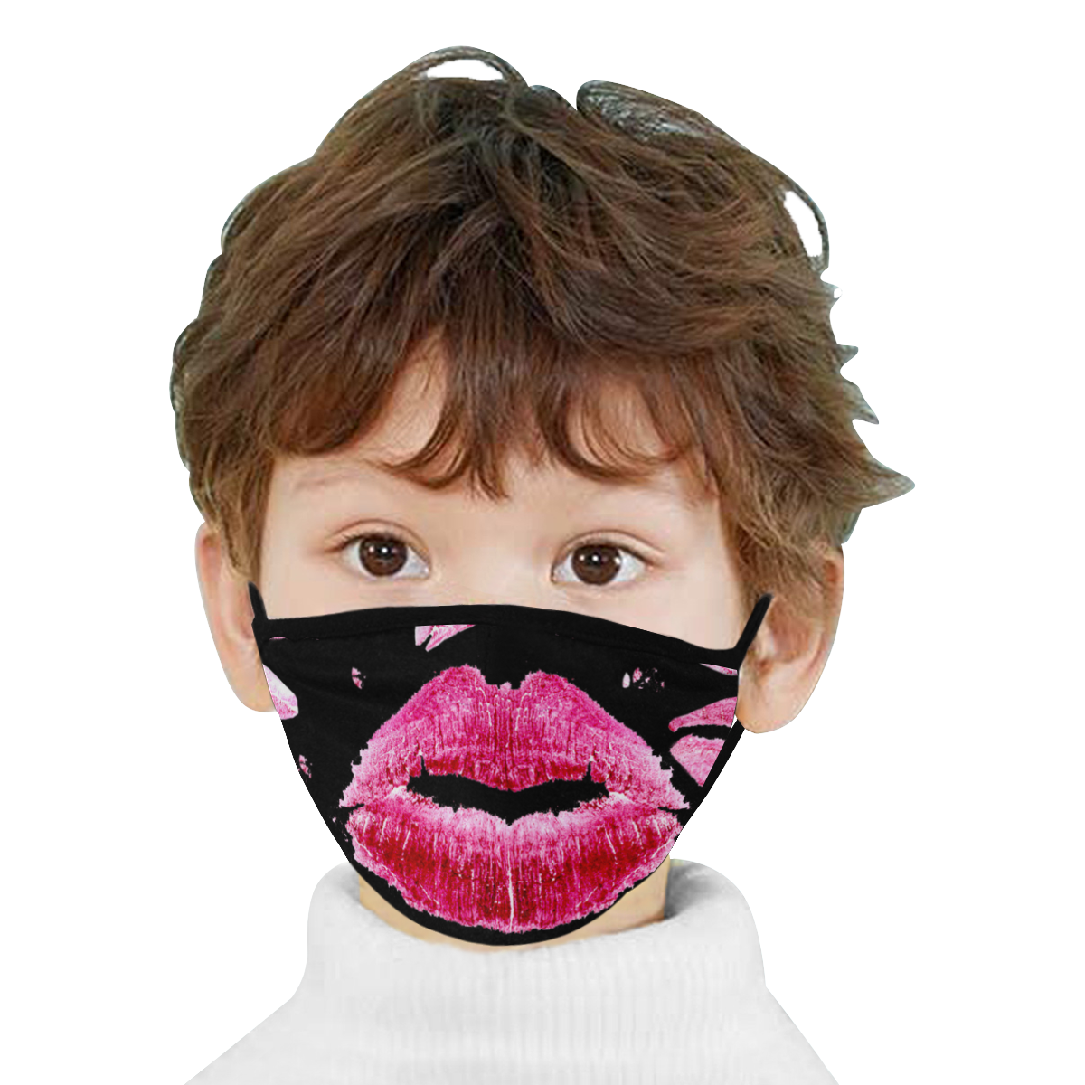 Kisses All Over (Black) Mouth Mask