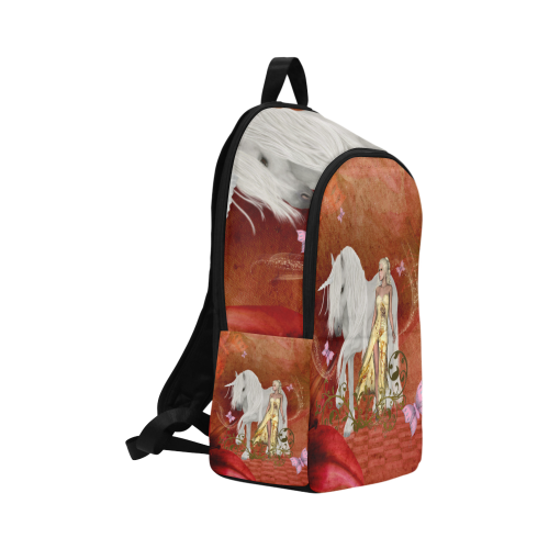 Unicorn with fairy and butterflies Fabric Backpack for Adult (Model 1659)