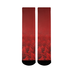 Red Maple Leaf Socks Canada Souvenirs Mid-Calf Socks (Black Sole)