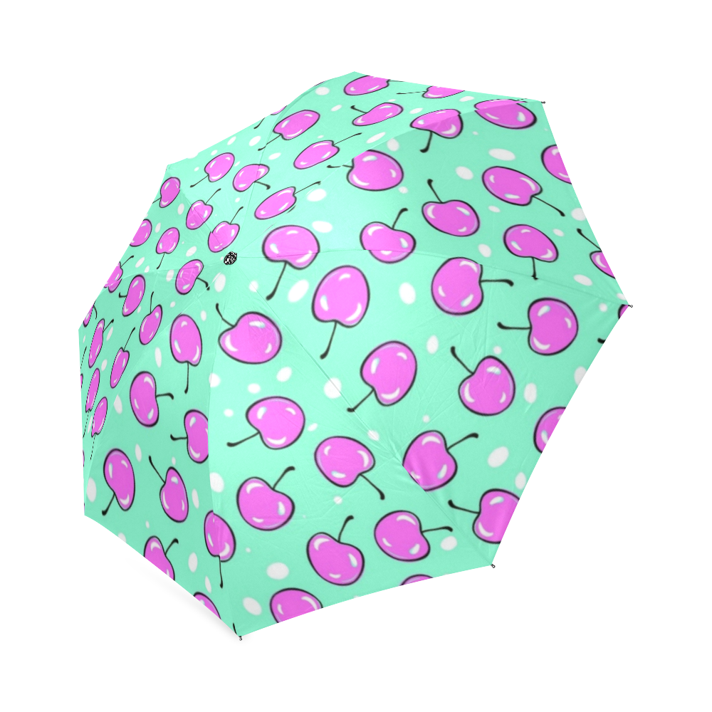 Pink Cherries Foldable Umbrella (Model U01)