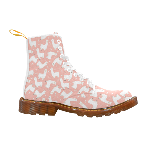 Pink Llama Pattern Martin Boots For Women Model 1203H