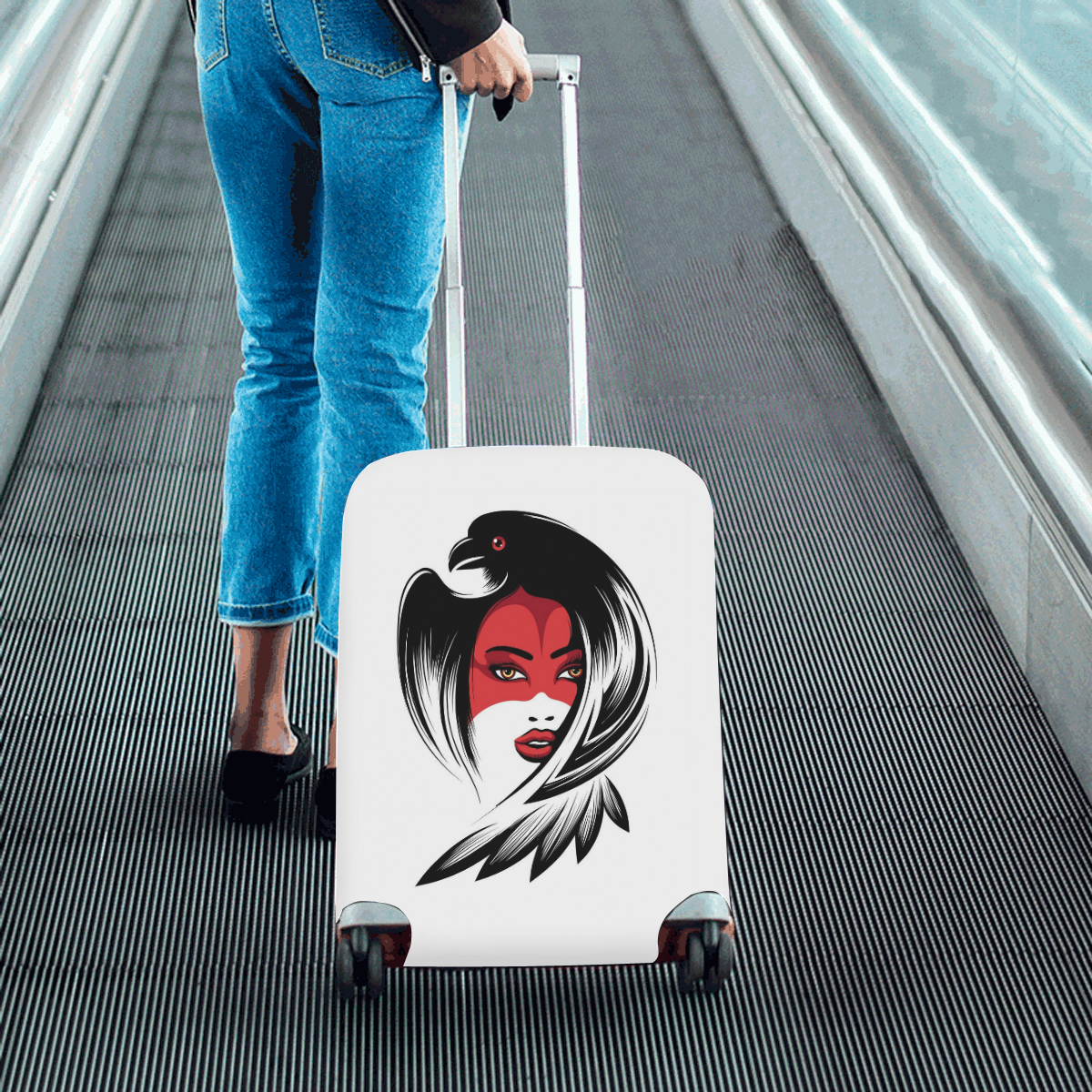 Raven Lady Luggage Cover/Small 18"-21"
