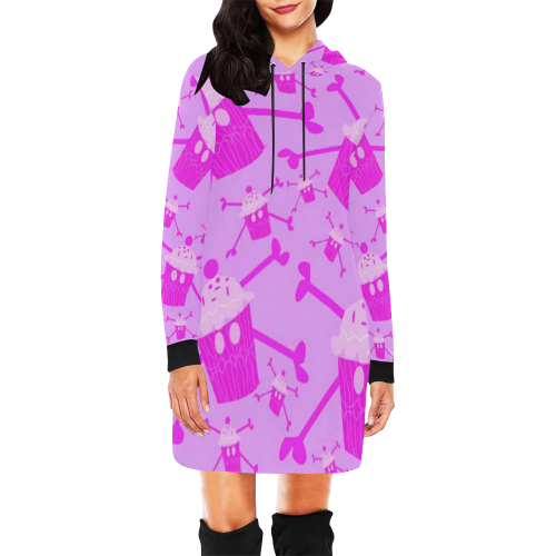 cupcakelogosweaterdress All Over Print Hoodie Mini Dress (Model H27)