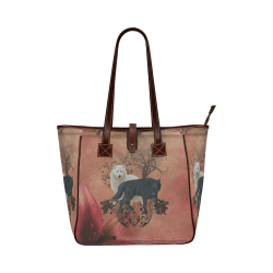 Awesome black and white wolf Classic Tote Bag (Model 1644)