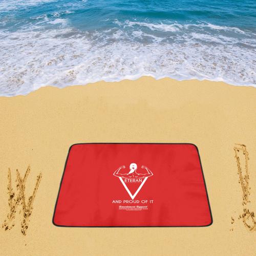 Proud Veteran Female Beach Mat 78"x 60"