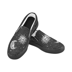 Mystic  Moon and Sun Slip-on Canvas Shoes for Kid (Model 019)