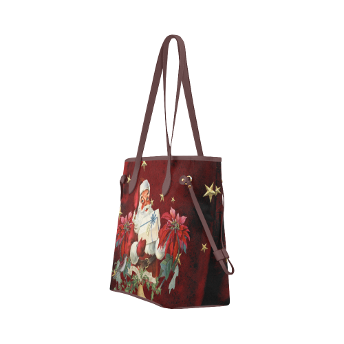 Santa Claus with gifts, vintage Clover Canvas Tote Bag (Model 1661)