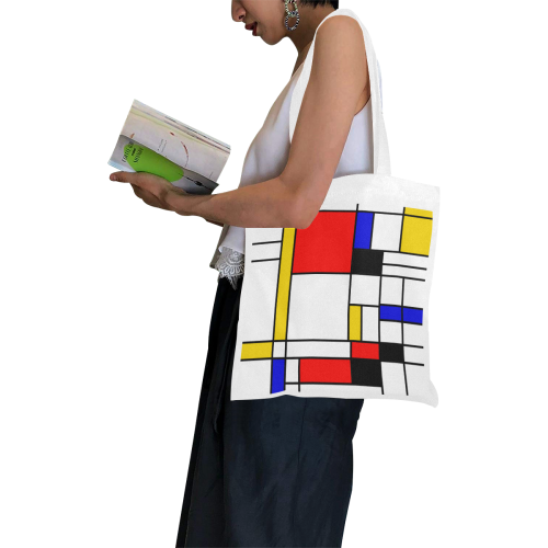 Bauhouse Composition Mondrian Style Canvas Tote Bag/Small (Model 1700)