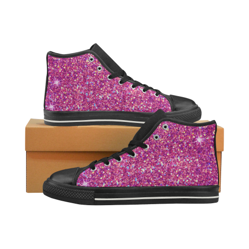 Exclusive glitters design shoes I Women's Classic High Top Canvas Shoes (Model 017)