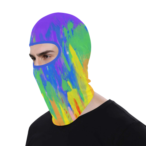 Flames Paint Abstract Purple All Over Print Balaclava