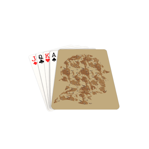 Desert Camouflage Soldier on Brown Playing Cards 2.5"x3.5"