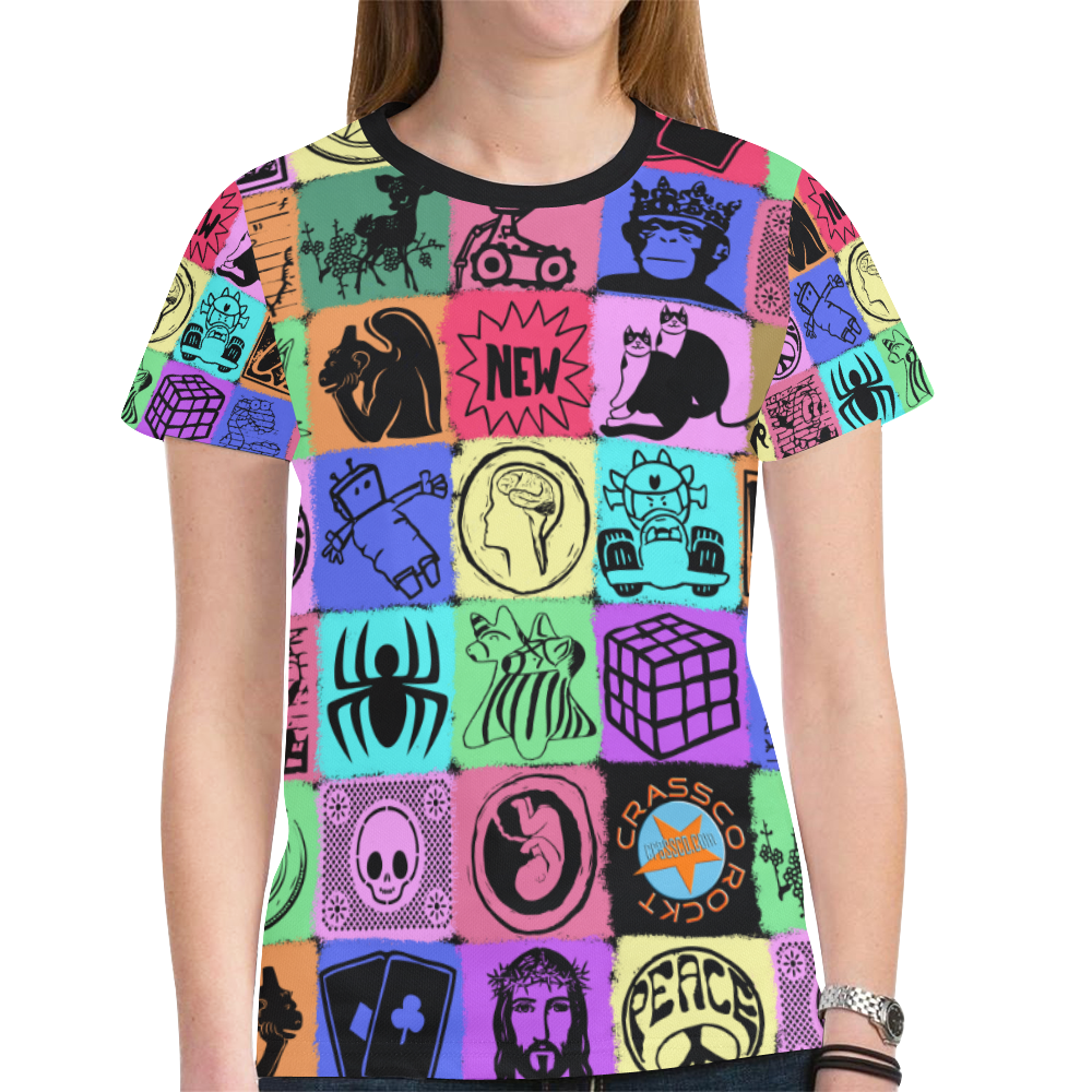 GRAPHIC ART PICTURES COLORFUL New All Over Print T-shirt for Women (Model T45)