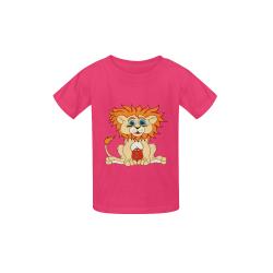 Football Lion Pink Kid's  Classic T-shirt (Model T22)