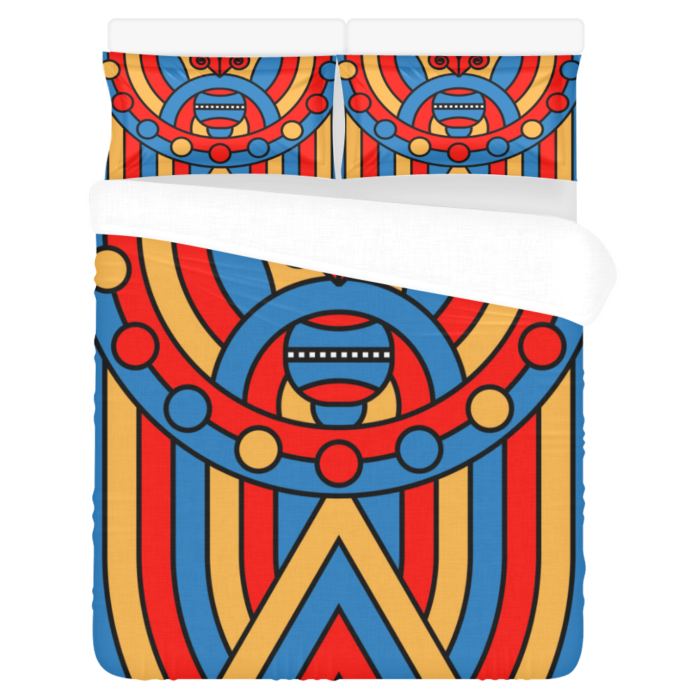 Aztec Maasai Lion Tribal 3-Piece Bedding Set