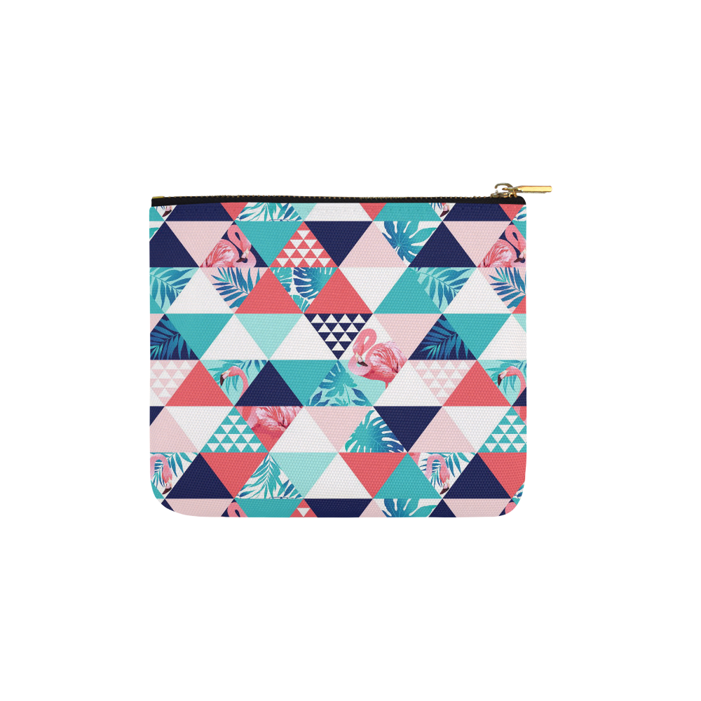Flamingo Triangle Pattern Carry-All Pouch 6''x5''