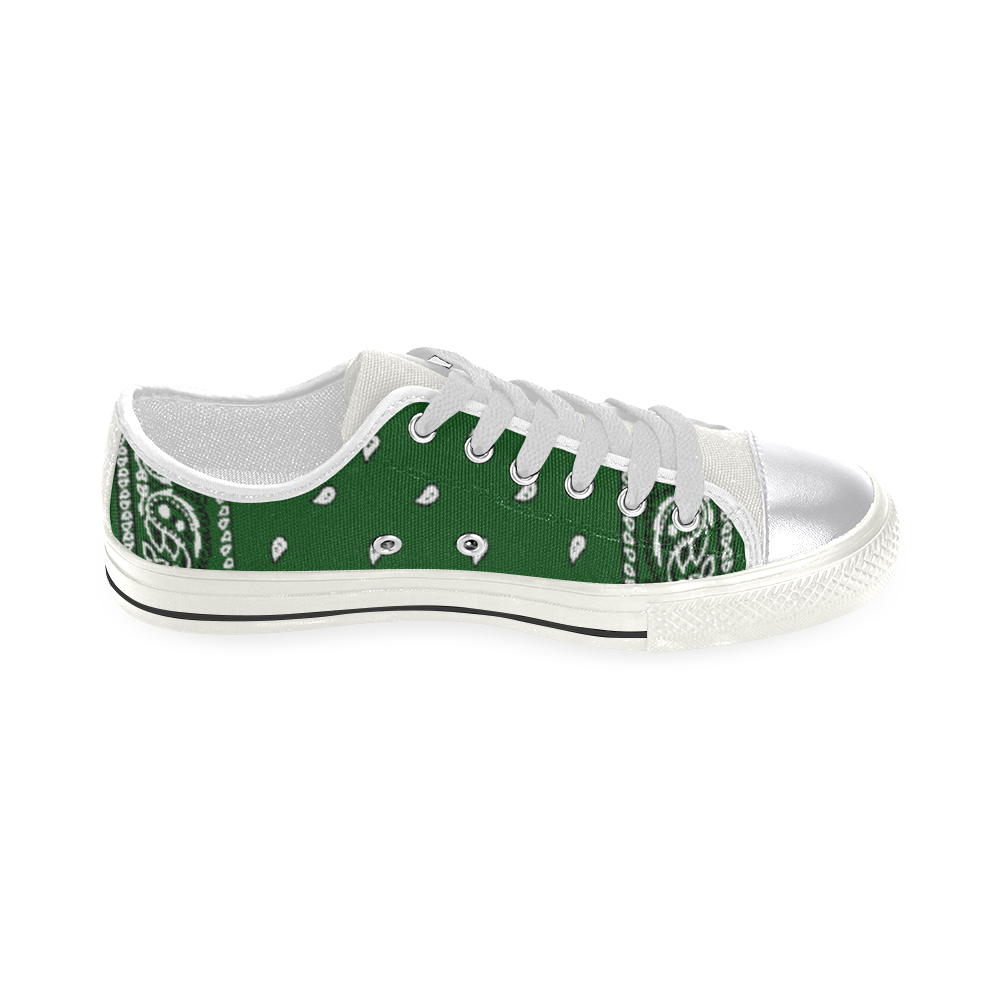 Green Bandana Women's Classic Canvas Shoes (Model 018)