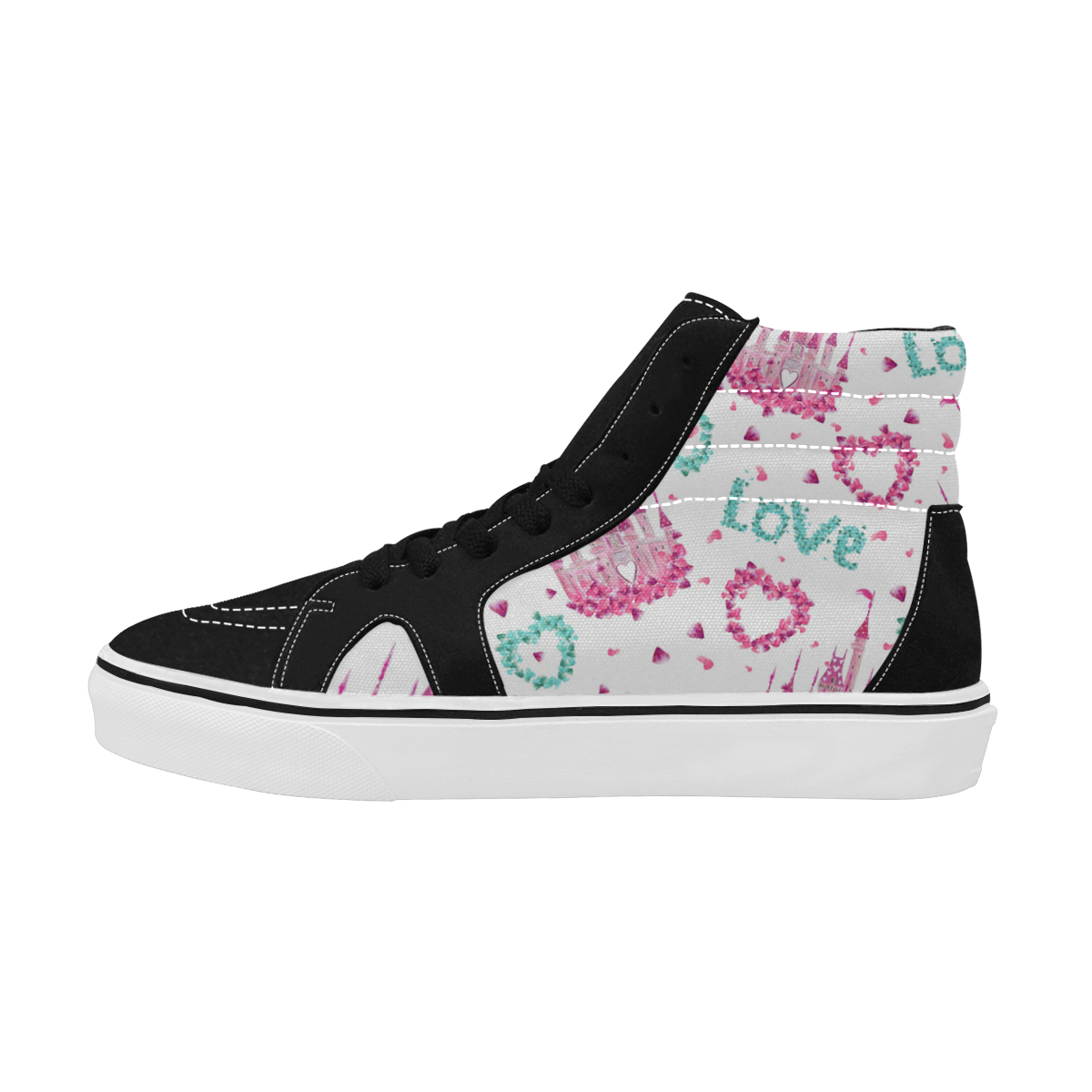 mickeylove1hightopvan Women's High Top Skateboarding Shoes (Model E001-1)