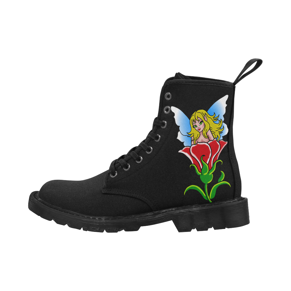 Pixie in a flower ss Martin Boots for Men (Black) (Model 1203H)